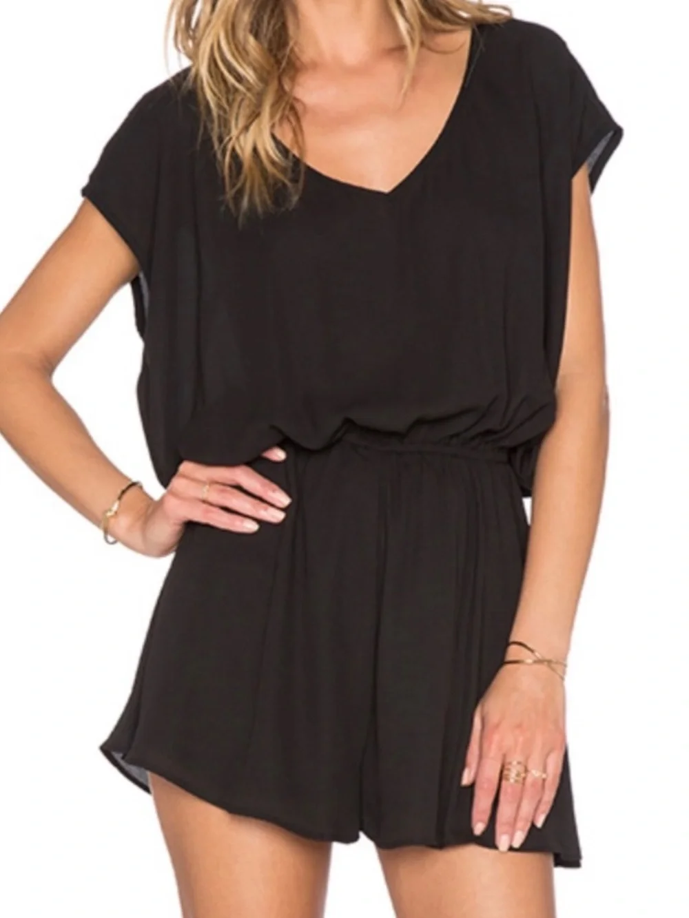 Show Me Your Mumu Rowdy Romper Black Chiffon Romper - Medium